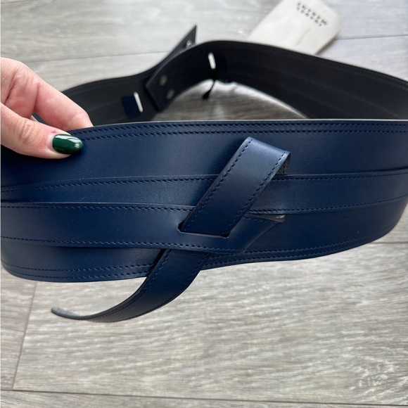 ISABEL MARANT NWT Navy Moshy Knot Leather Wrap Belt size 95 - Picture 10 of 15